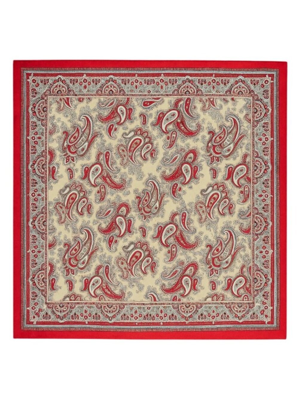 Red Paisley Wild Rag Scarf Satin 34 Inch Western Scarf Cowgirl Bandana Large Squ